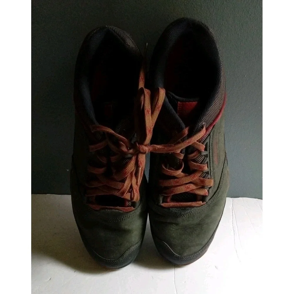 Leather Hiking Trail Shoes Outdoor Walking Comfort‎ Olive Green